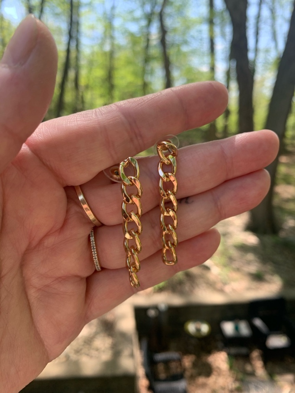 Gold-Tone Chain Link Drop Earrings - Women Jewelry